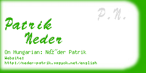 patrik neder business card